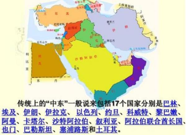 中东国家有哪些（中东地图高清版大图）