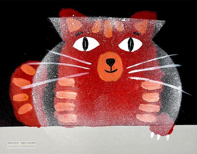小猫水粉画图片大全，儿童超简单水粉画动物 第9张